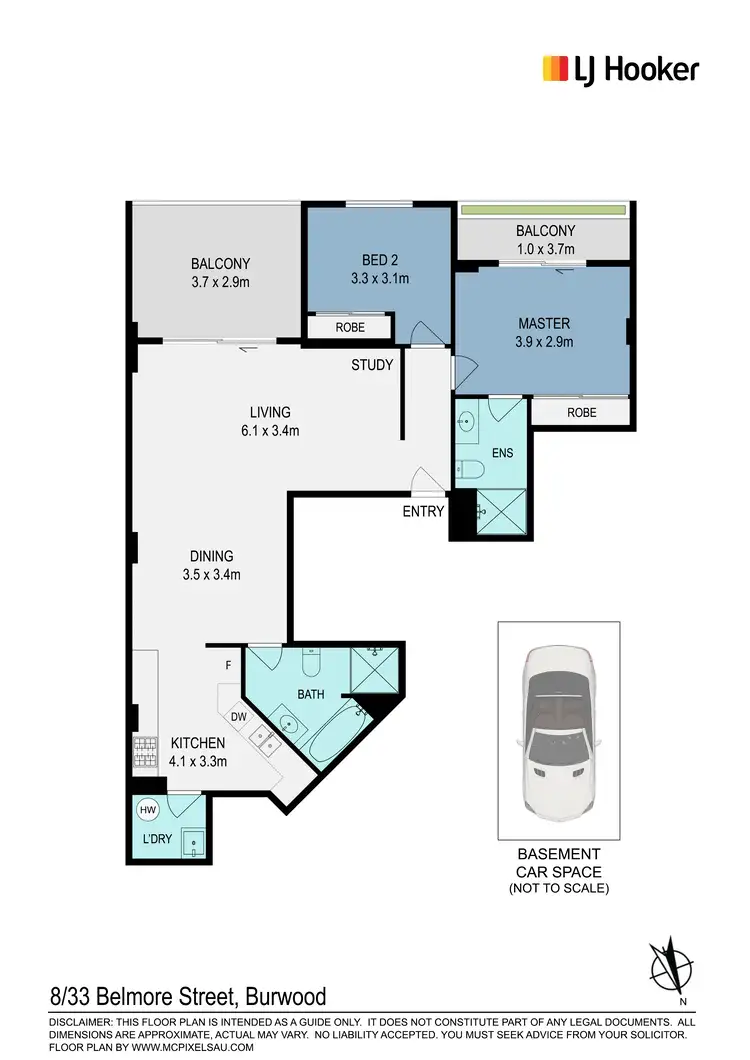 Floorplan of Homely unit listing, 8/33 Belmore Street, Burwood NSW 2134