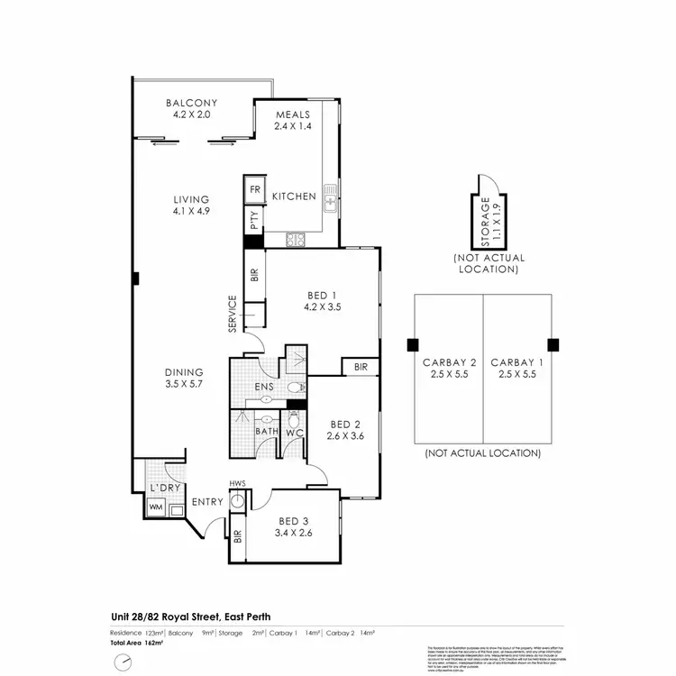 Floorplan of Homely apartment listing, 28/82 Royal Street, East Perth WA 6004