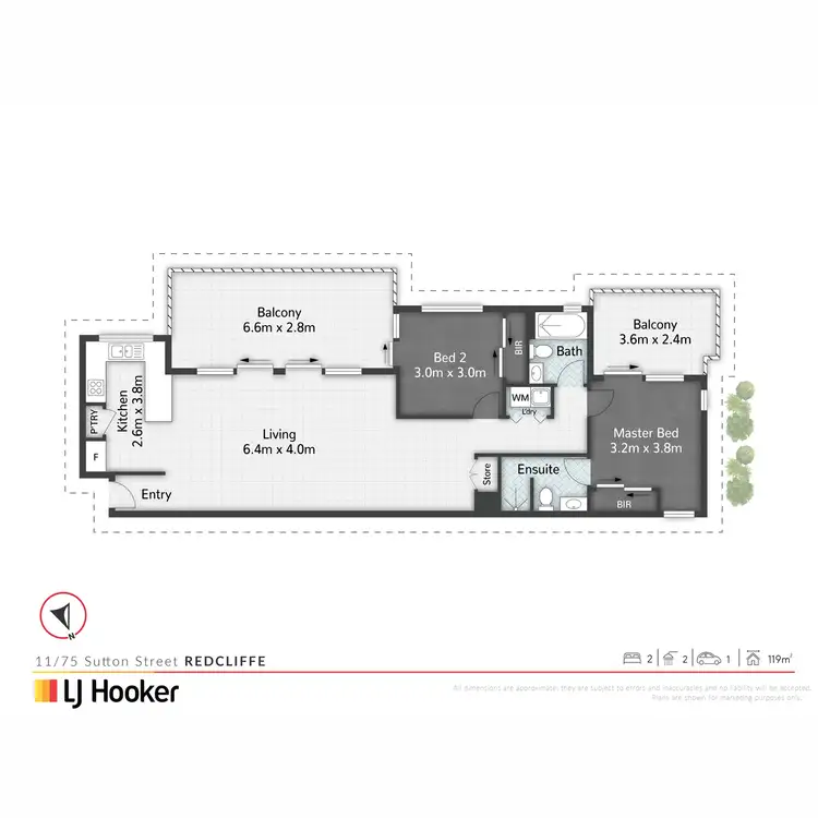 Floorplan of Homely unit listing, 11/75 Sutton Street, Redcliffe QLD 4020