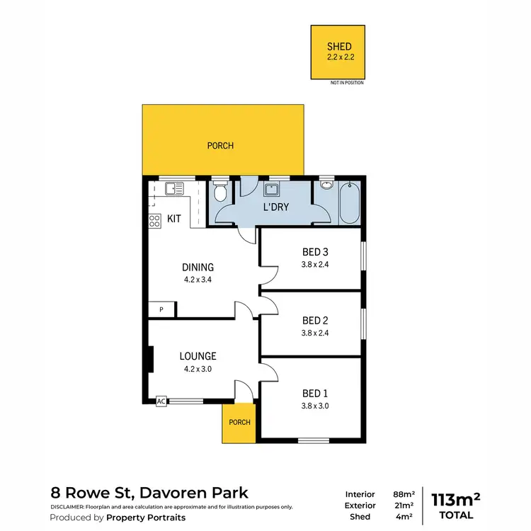 Floorplan of Homely house listing, 8 Rowe Street, Davoren Park SA 5113
