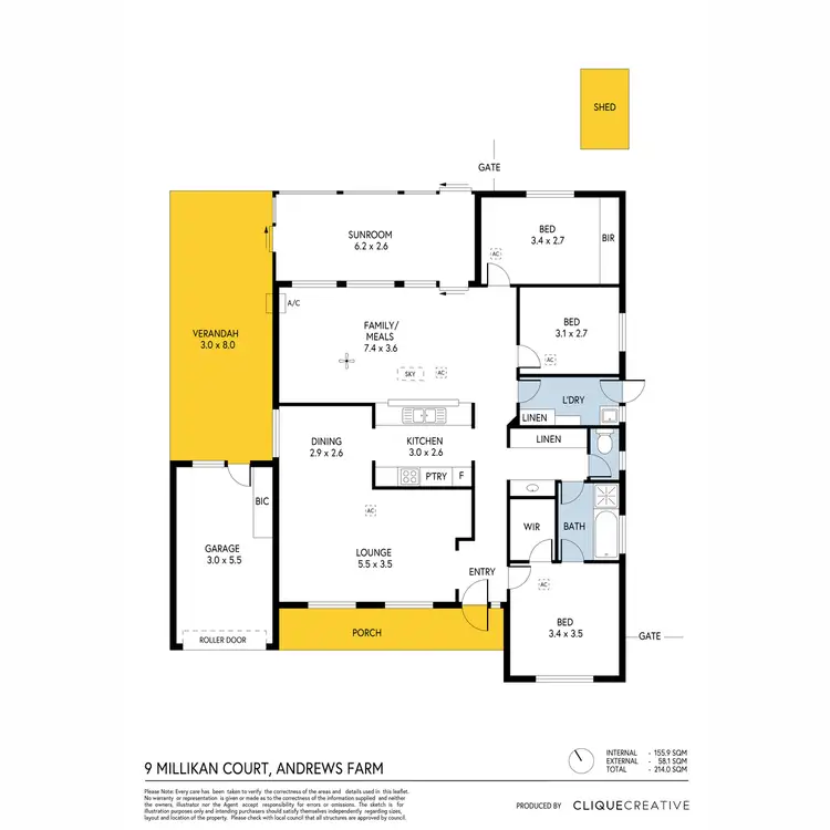 Floorplan of Homely house listing, 9 Millikan Court, Andrews Farm SA 5114