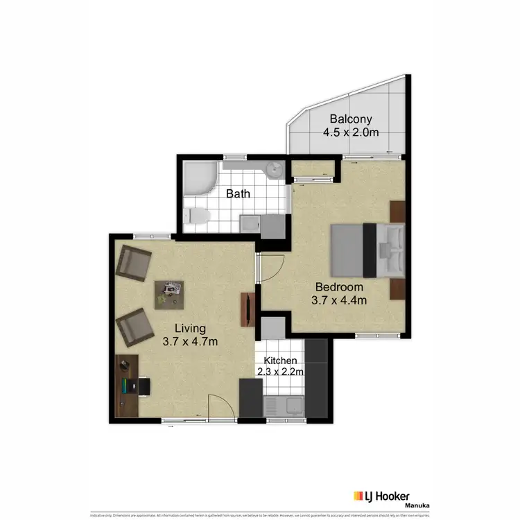 Floorplan of Homely apartment listing, 18/1 Oxley Street, Griffith ACT 2603