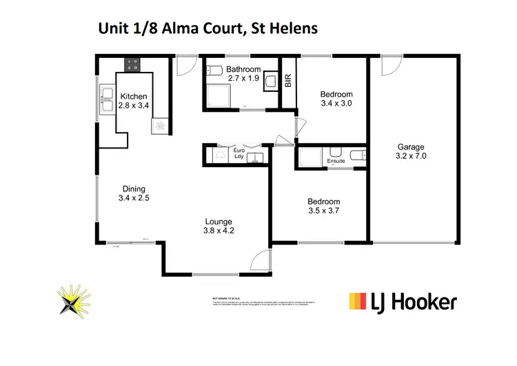 Floorplan of Homely villa listing, Unit 1/8 Alma Court, St Helens TAS 7216