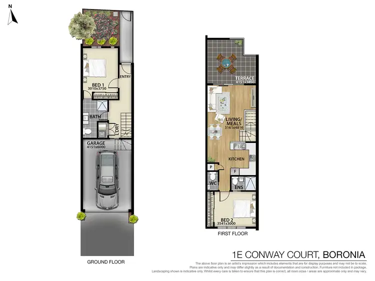 Floorplan of Homely townhouse listing, 1E Conway Court, Boronia VIC 3155