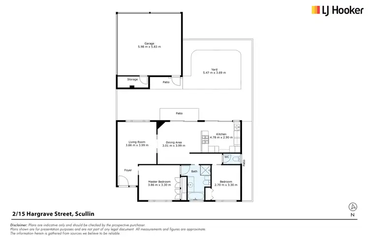 Floorplan of Homely townhouse listing, 2/15 Hargrave Street, Scullin ACT 2614