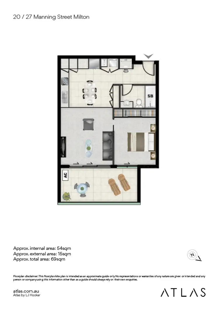 Floorplan of Homely apartment listing, 20/27 Manning Street, Milton QLD 4064