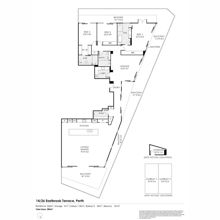 Floorplan of Homely apartment listing, 14/26 Eastbrook Terrace, East Perth WA 6004