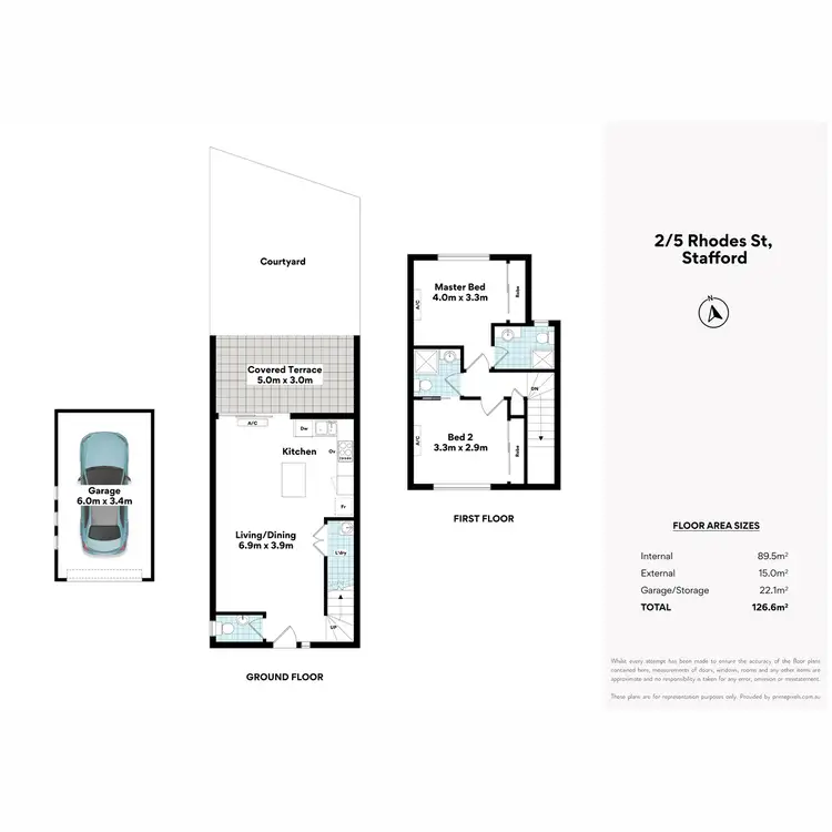 Floorplan of Homely townhouse listing, 2/5 Rhodes Street, Stafford QLD 4053