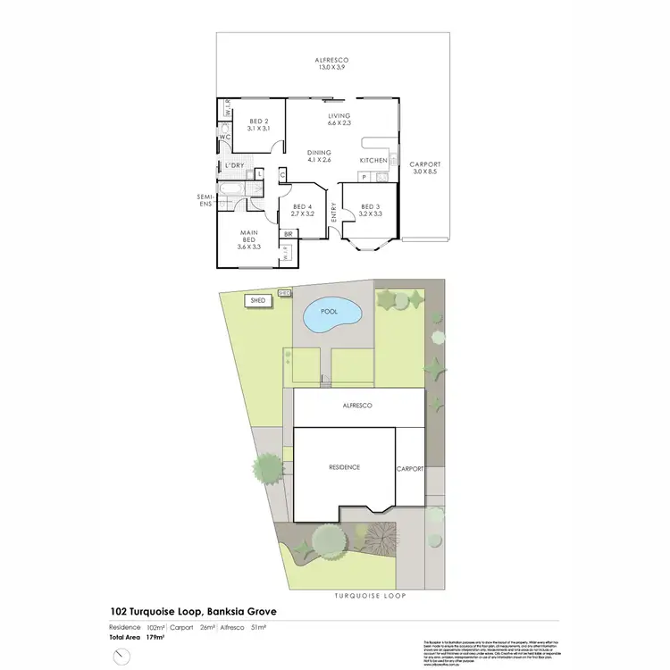 Floorplan of Homely house listing, 102 Turquoise Loop, Banksia Grove WA 6031