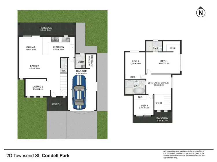 Floorplan of Homely semi-detached listing, 2D Townsend Street, Condell Park NSW 2200