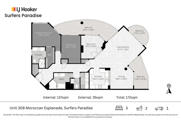 Floorplan of Homely apartment listing, 308/2-4 View Avenue, Surfers Paradise QLD 4217