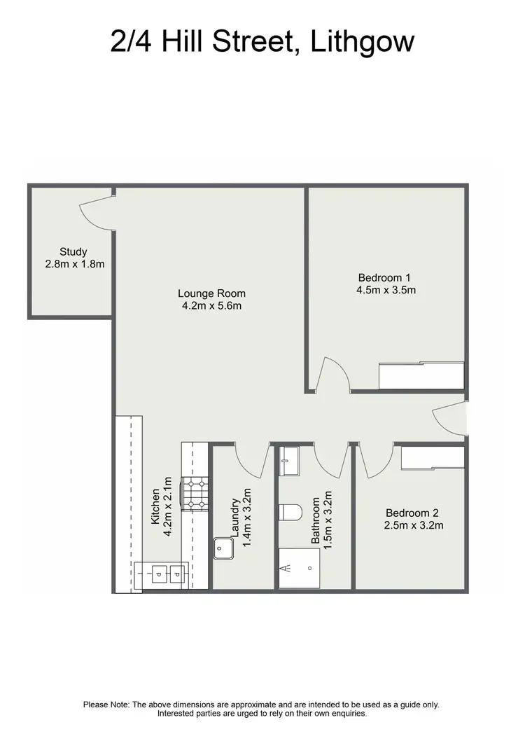 Floorplan of Homely unit listing, 2/4 Hill Street, Lithgow NSW 2790