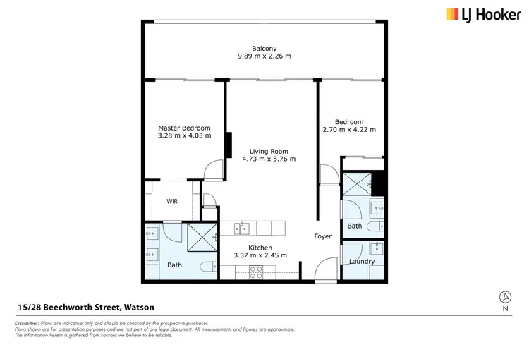 Floorplan of Homely apartment listing, 15/28 Beechworth Street, Watson ACT 2602
