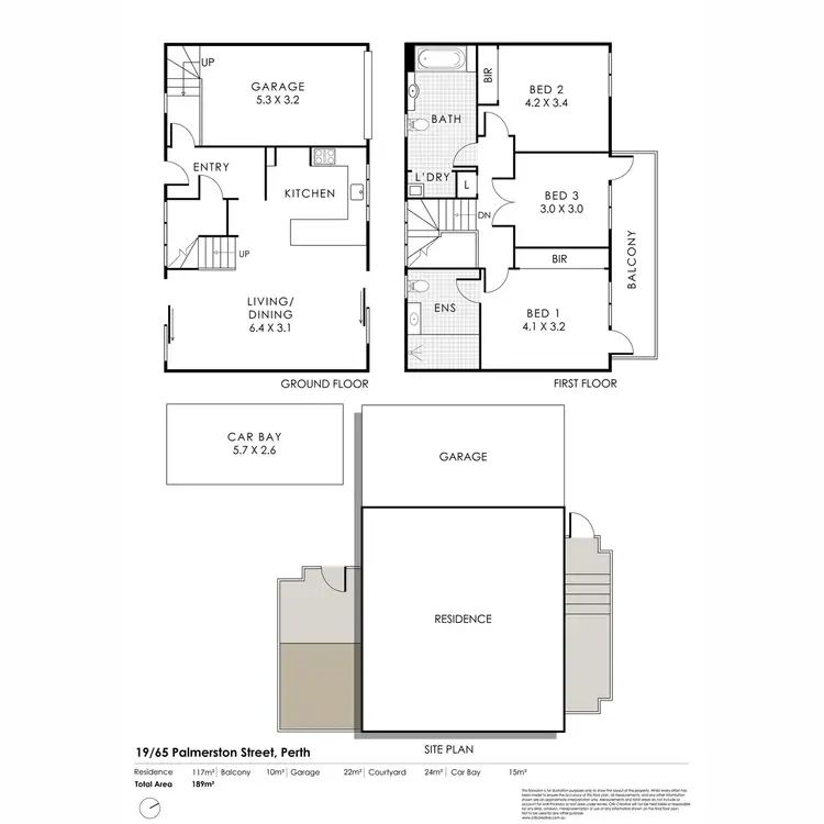 Floorplan of Homely townhouse listing, 19/65 Palmerston Street, Perth WA 6000