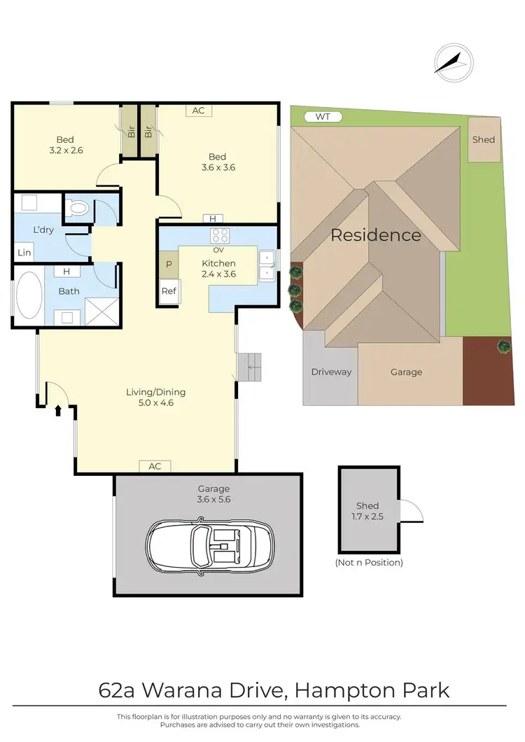 Floorplan of Homely unit listing, 62A Warana Drive, Hampton Park VIC 3976