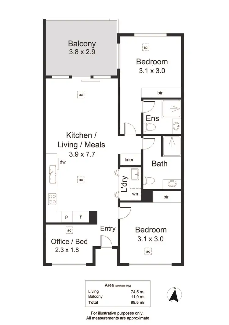 Floorplan of Homely apartment listing, 12/2 Rankine Road, Torrensville SA 5031