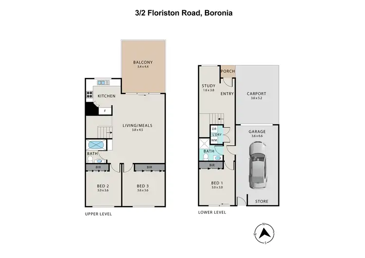 Floorplan of Homely townhouse listing, 3/2 Floriston Road, Boronia VIC 3155