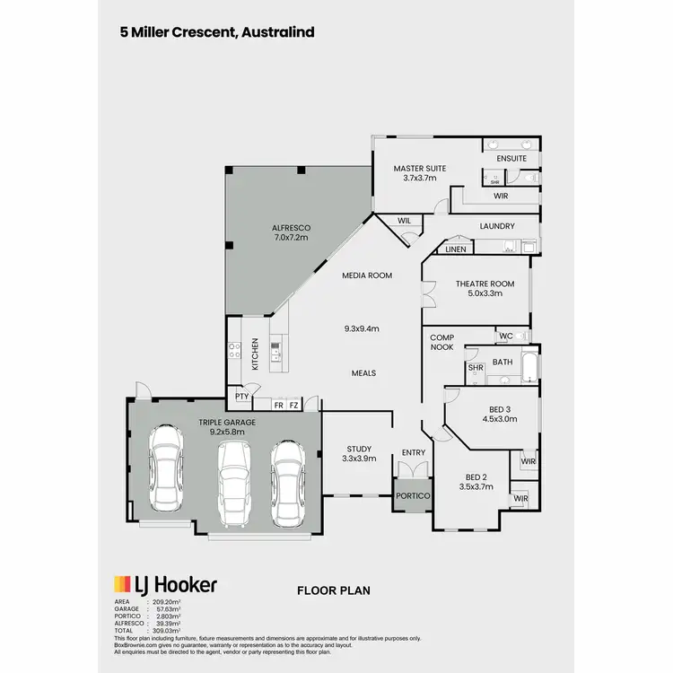 Floorplan of Homely house listing, 5 Miller Crescent, Australind WA 6233