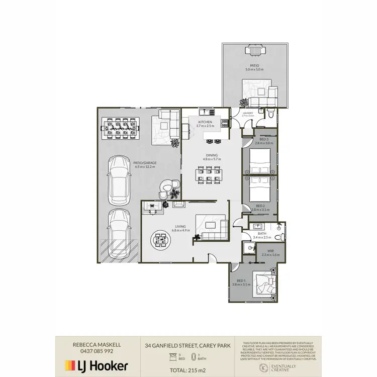 Floorplan of Homely house listing, 34 Ganfield Street, Carey Park WA 6230