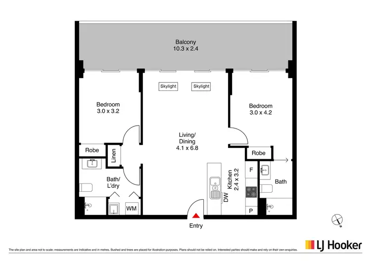 Floorplan of Homely apartment listing, 708/76 Steve Irwin Avenue, Wright ACT 2611