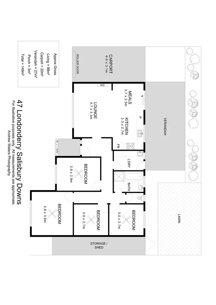 Floorplan of Homely house listing, 47 Londonderry Avenue, Salisbury Downs SA 5108