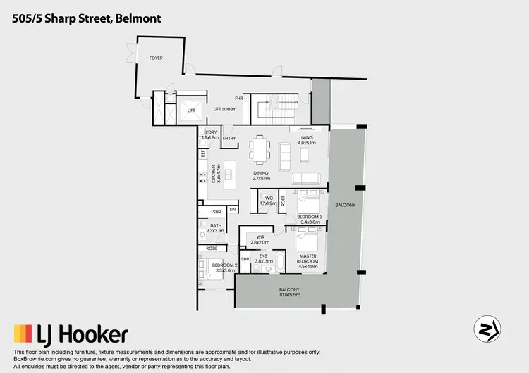 Floorplan of Homely apartment listing, Apartment 505/5 Sharp Street, Belmont NSW 2280