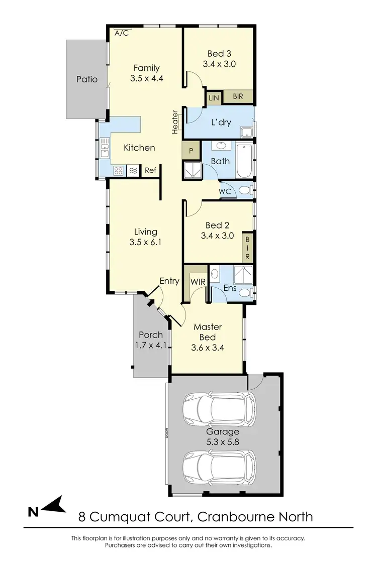 Floorplan of Homely house listing, 8 Cumquat Court, Cranbourne North VIC 3977