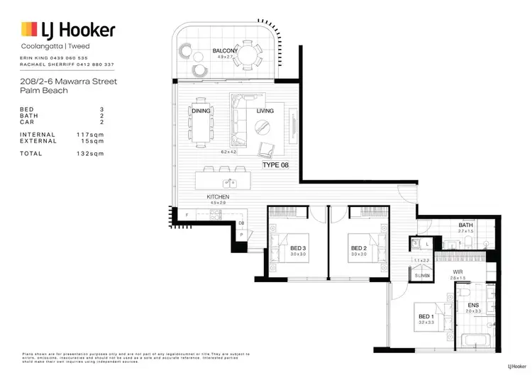 Floorplan of Homely unit listing, 208/2 Mawarra Street, Palm Beach QLD 4221