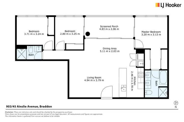 Floorplan of Homely apartment listing, 903/45 Ainslie Avenue, Braddon ACT 2612