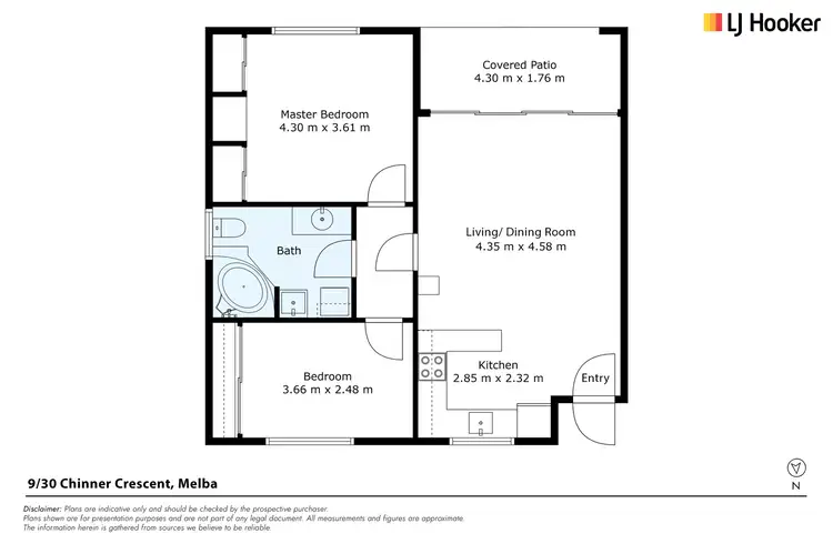 Floorplan of Homely unit listing, 9/30 Chinner Crescent, Melba ACT 2615