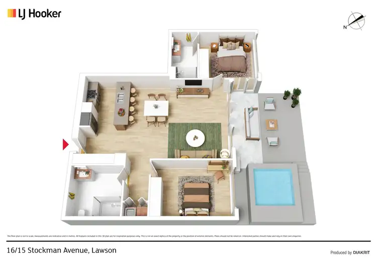 Floorplan of Homely apartment listing, 16/15 Stockman Avenue, Lawson ACT 2617