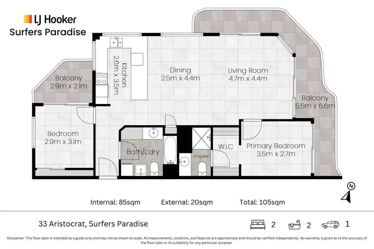 Floorplan of Homely apartment listing, 33/19 Aubrey Street, Surfers Paradise QLD 4217
