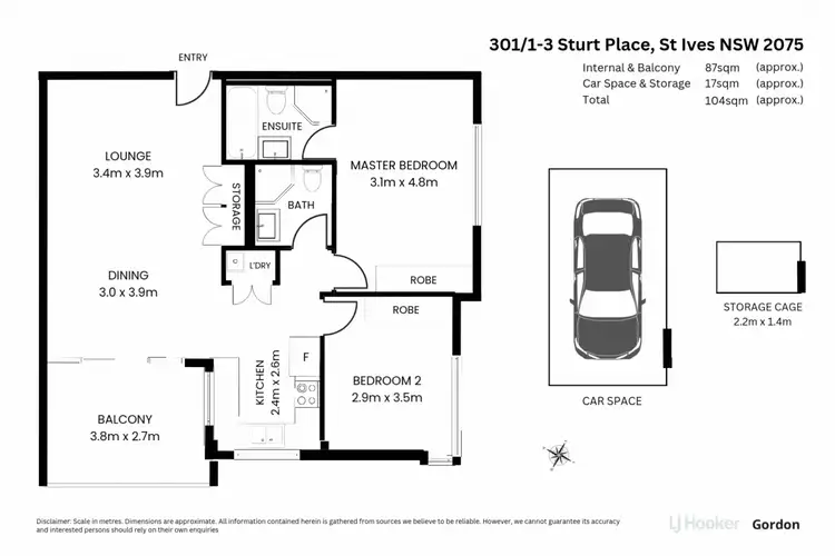 Floorplan of Homely apartment listing, 301/1-3 Sturt Place, St Ives NSW 2075