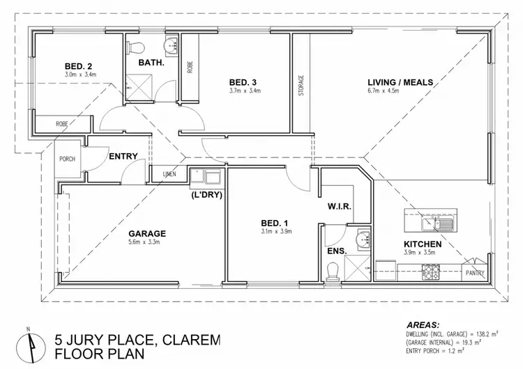 Floorplan of Homely house listing, 5 Jury Place, Claremont TAS 7011