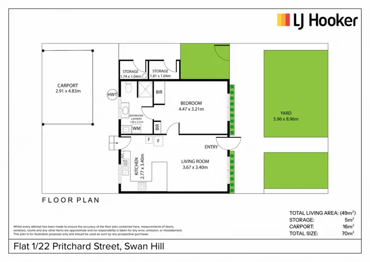 Floorplan of Homely unit listing, 1/22 Pritchard Street, Swan Hill VIC 3585