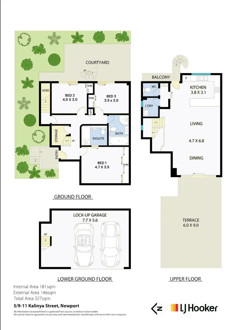 Floorplan of Homely townhouse listing, 5/9-11 Kalinya Street, Newport NSW 2106