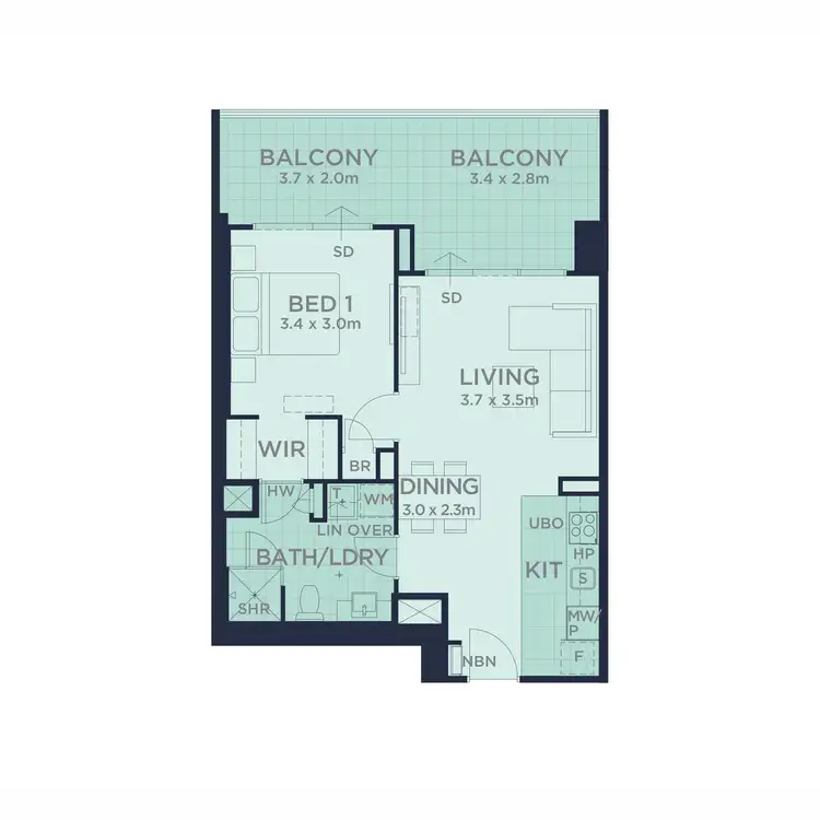 Floorplan of Homely apartment listing, 2005/63 Adelaide Terrace, East Perth WA 6004