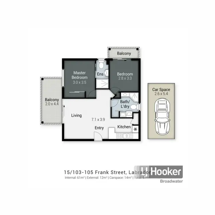 Floorplan of Homely apartment listing, 15/103-105 Frank Street, Labrador QLD 4215