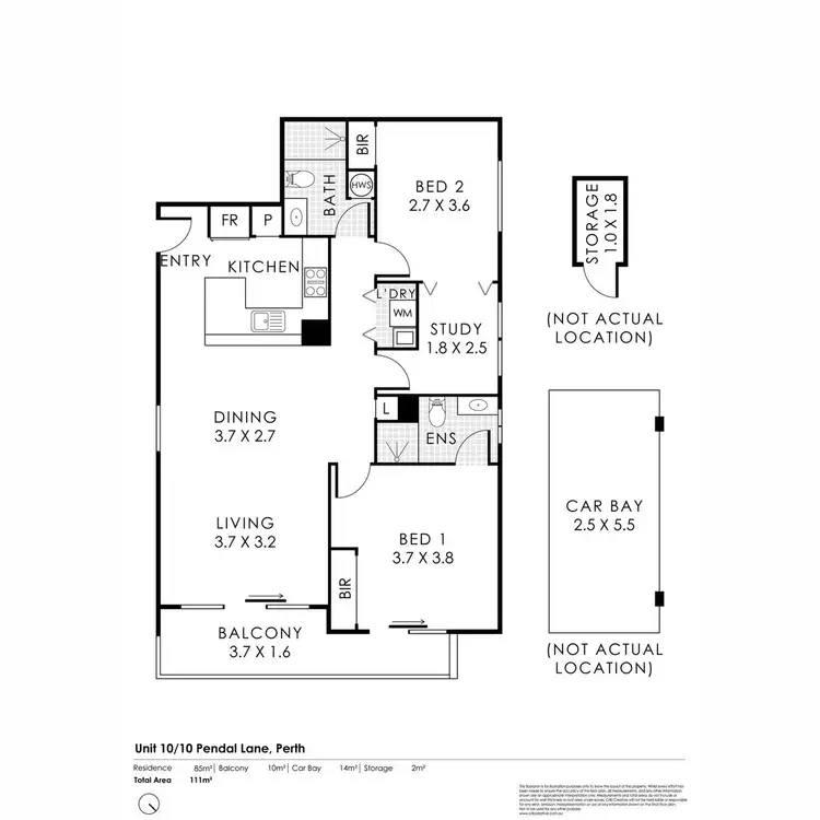 Floorplan of Homely apartment listing, 10/10 Pendal Lane, Perth WA 6000