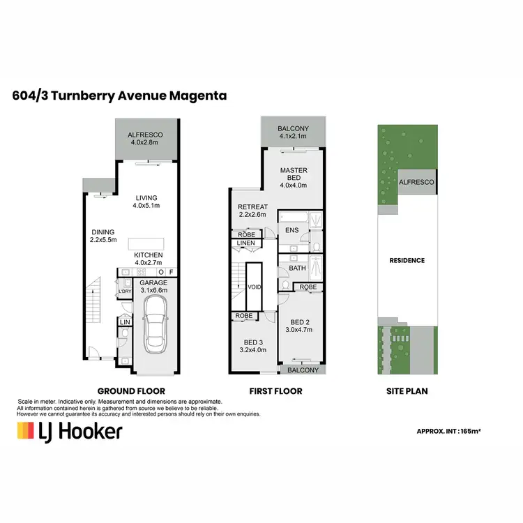 Floorplan of Homely townhouse listing, 604/3 Turnberry Avenue, Magenta NSW 2261