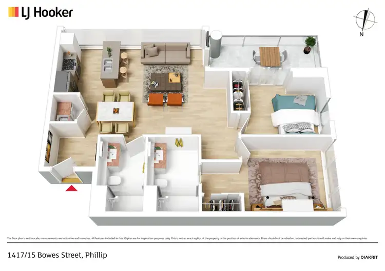 Floorplan of Homely unit listing, 1417/15 Bowes Street, Phillip ACT 2606