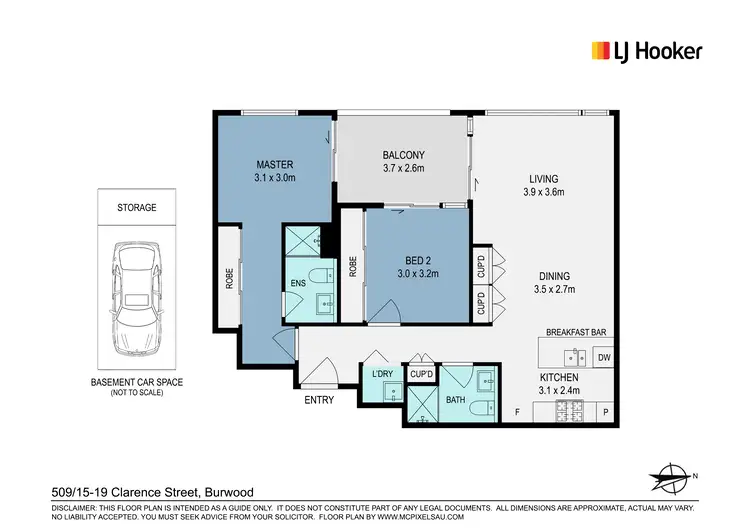 Floorplan of Homely unit listing, 509/15-19 Clarence Street, Burwood NSW 2134