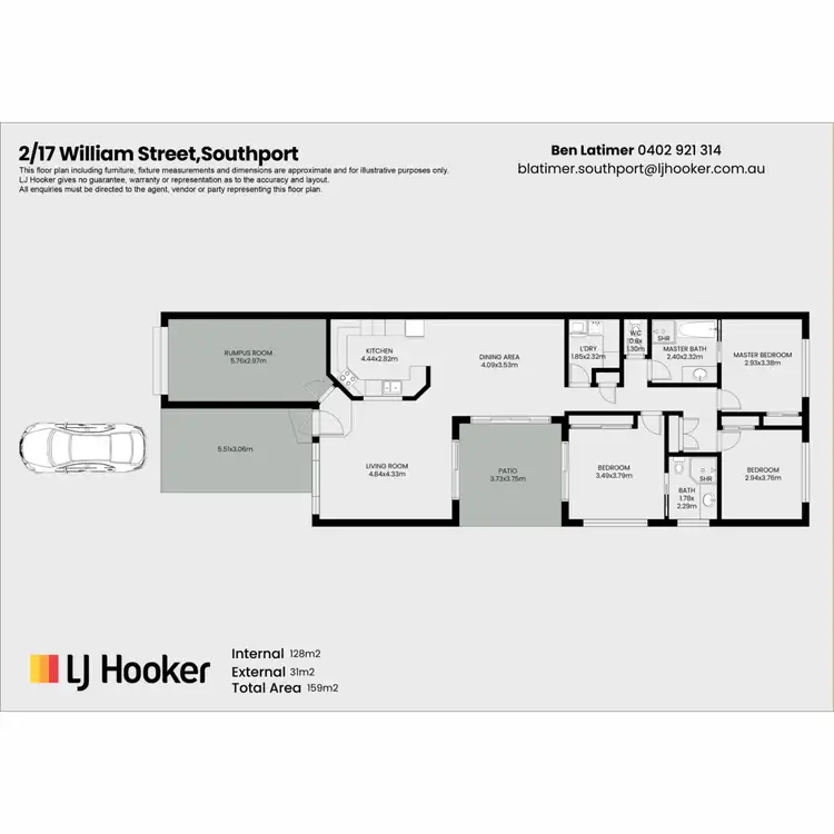 Floorplan of Homely semi-detached listing, 2/17 William Street, Southport QLD 4215