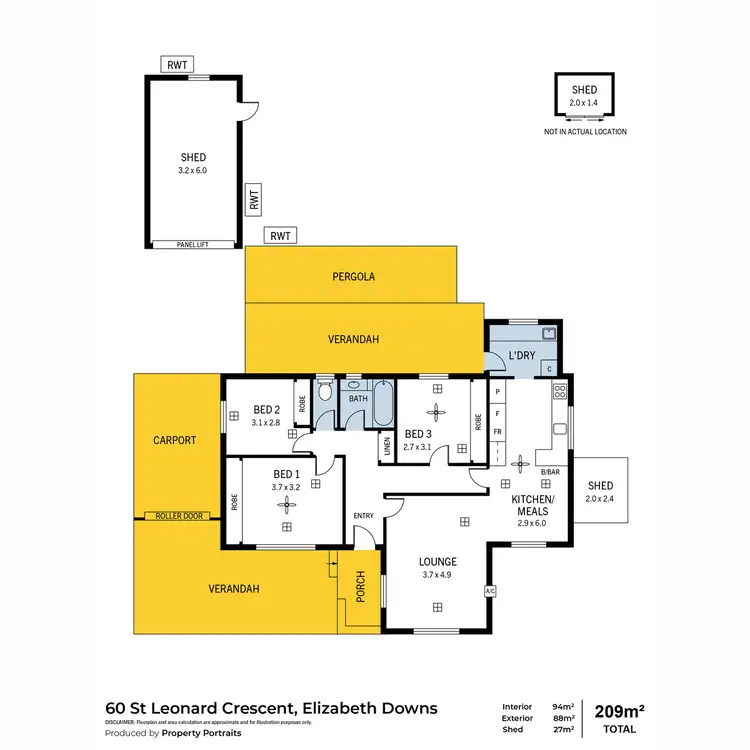 Floorplan of Homely house listing, 60 St Leonard Crescent, Elizabeth Downs SA 5113