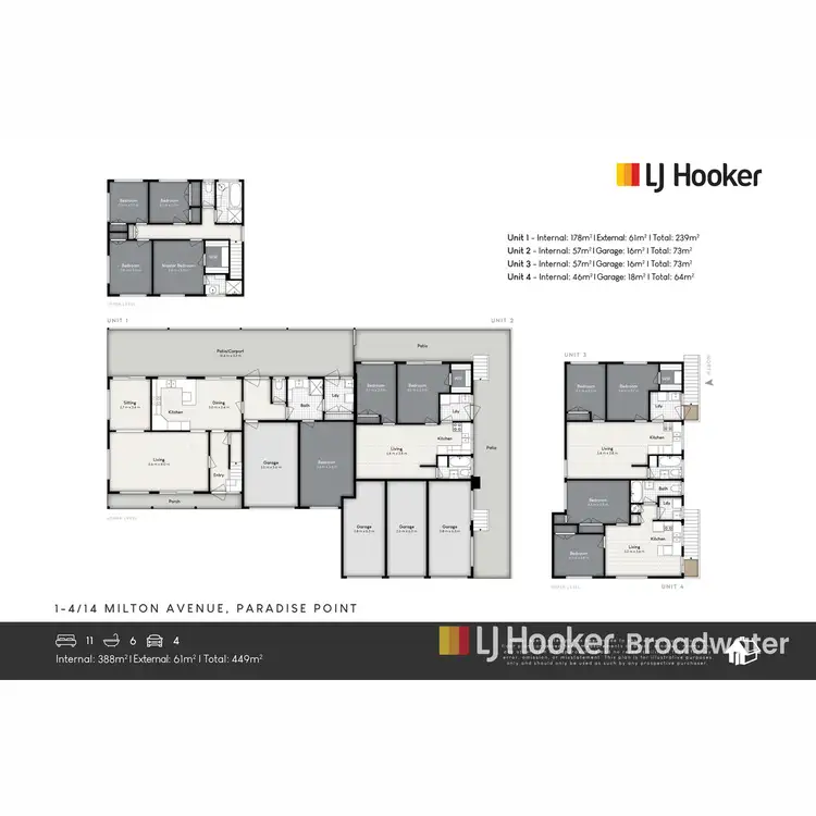 Floorplan of Homely house listing, 1/14 Milton Avenue & 2-4 / 413 Bayview Street, Paradise Point QLD 4216