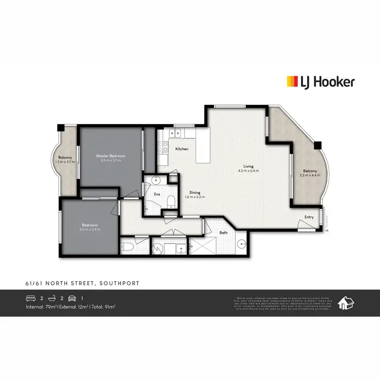 Floorplan of Homely apartment listing, 61/61 North Street, Southport QLD 4215