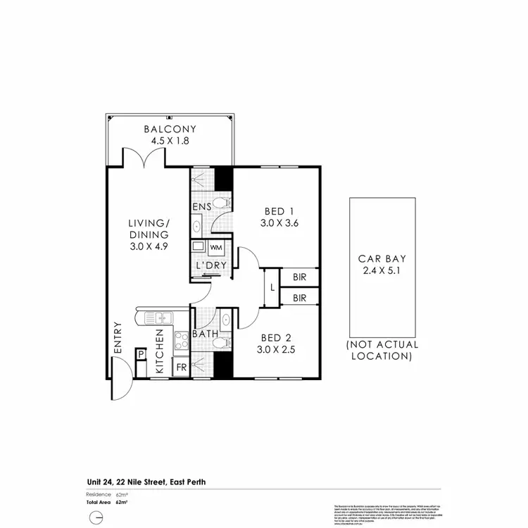 Floorplan of Homely apartment listing, 24/22 Nile Street, East Perth WA 6004