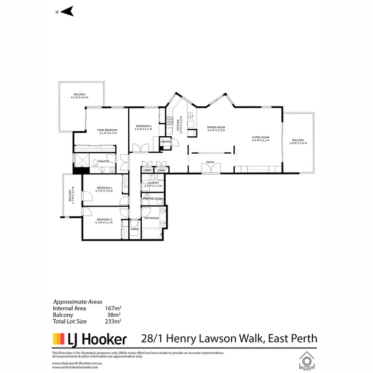 Floorplan of Homely apartment listing, 28/1 Henry Lawson Walk, East Perth WA 6004
