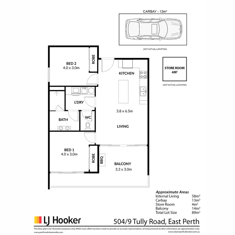 Floorplan of Homely apartment listing, 504/9 Tully Road, East Perth WA 6004