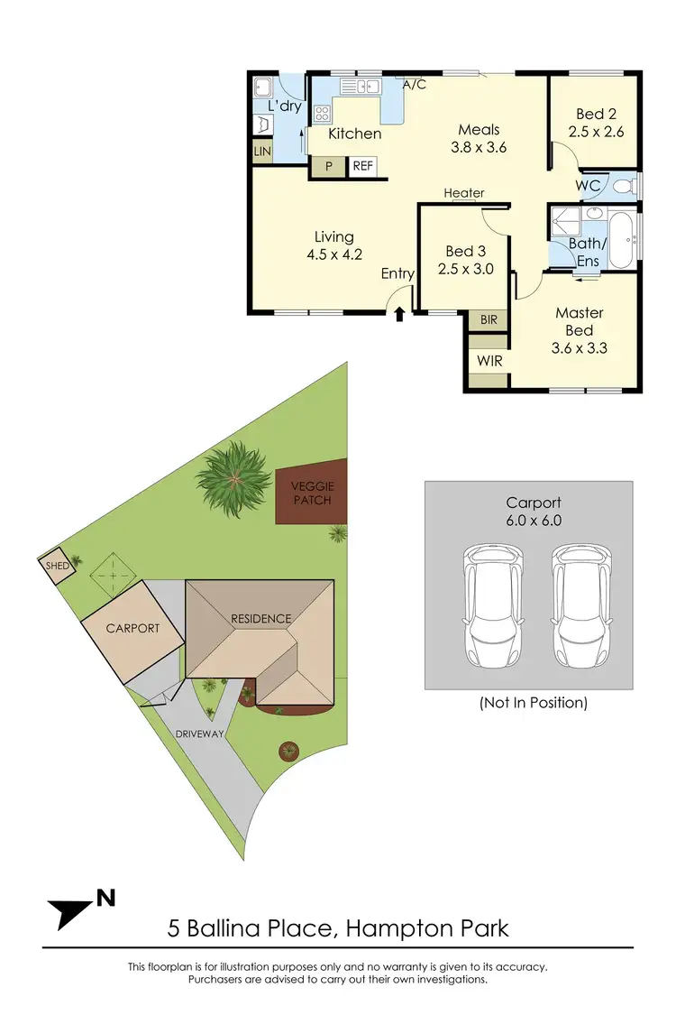 Floorplan of Homely house listing, 5 Ballina Place, Hampton Park VIC 3976